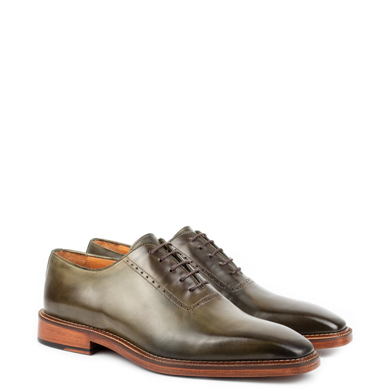 Pure Leather Handmade Wholecut Oxford Shoe Dark