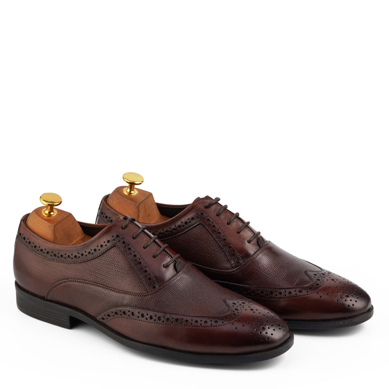Wingtip Handmade Solid Leather Oxford Shoe