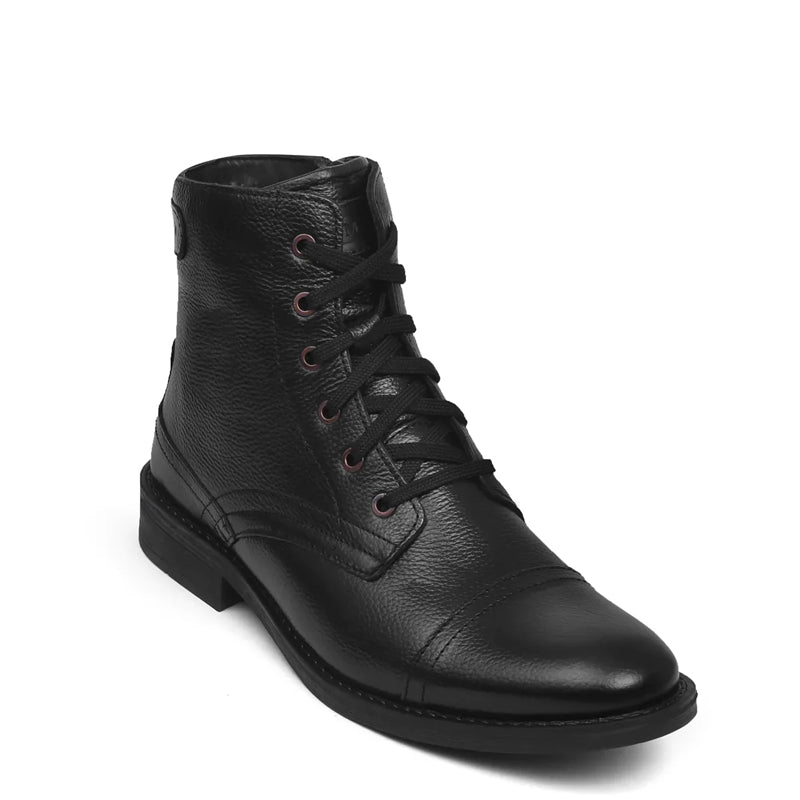 Men Lace-Up Leather Casual High Ankle Boot