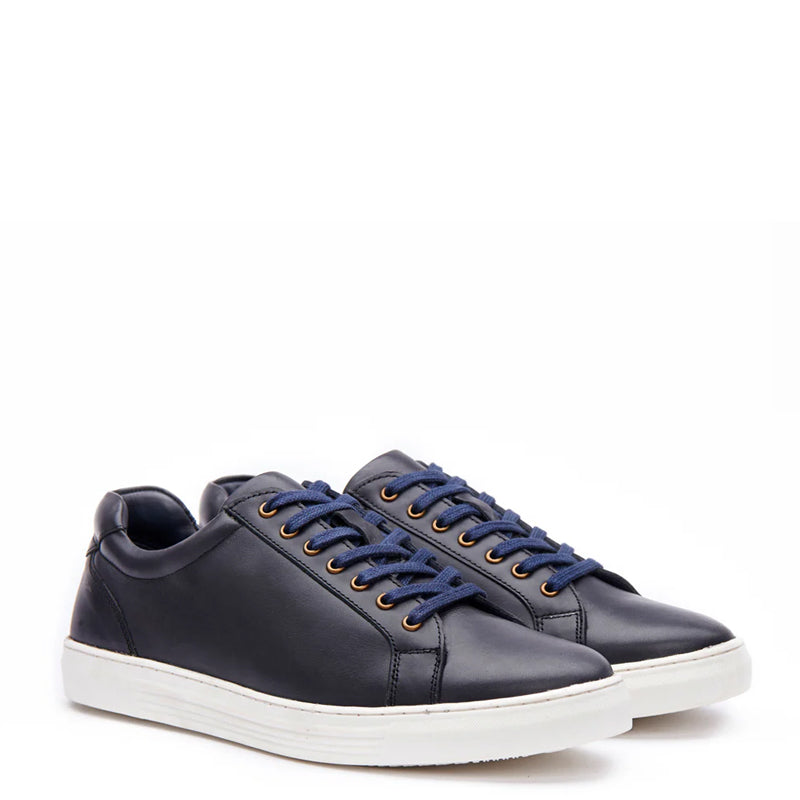 Handmade Leather Lace-Up Black Sneaker