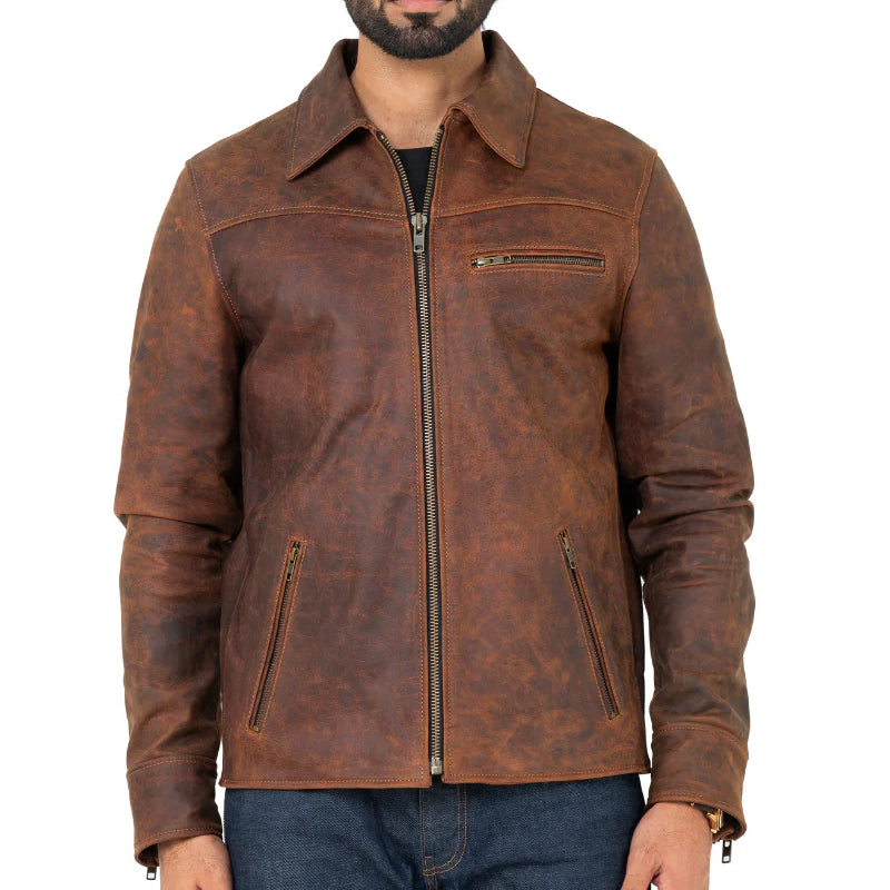 Leather Biker Jacket For Men