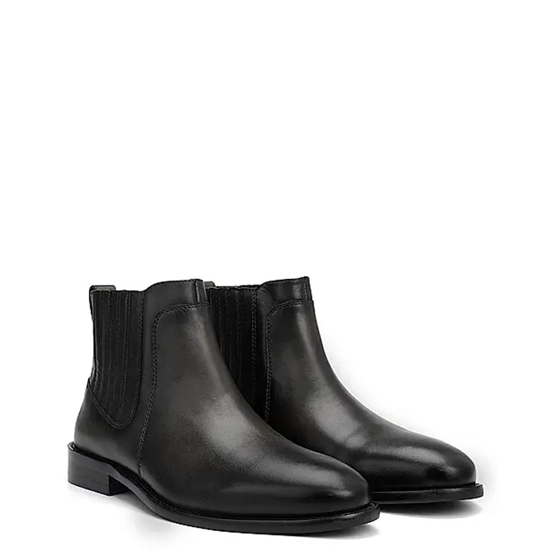 Mid Top Plain Leather Handmade Stylish Chelsea Boots