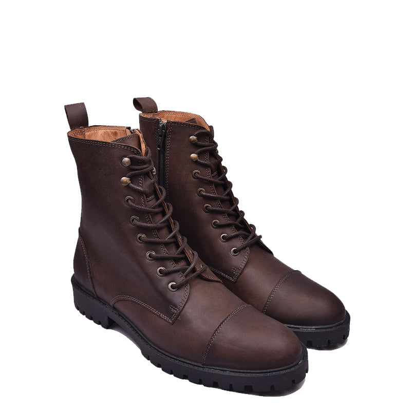Custom Handmade Leather High Ankle Black Boot For Men
