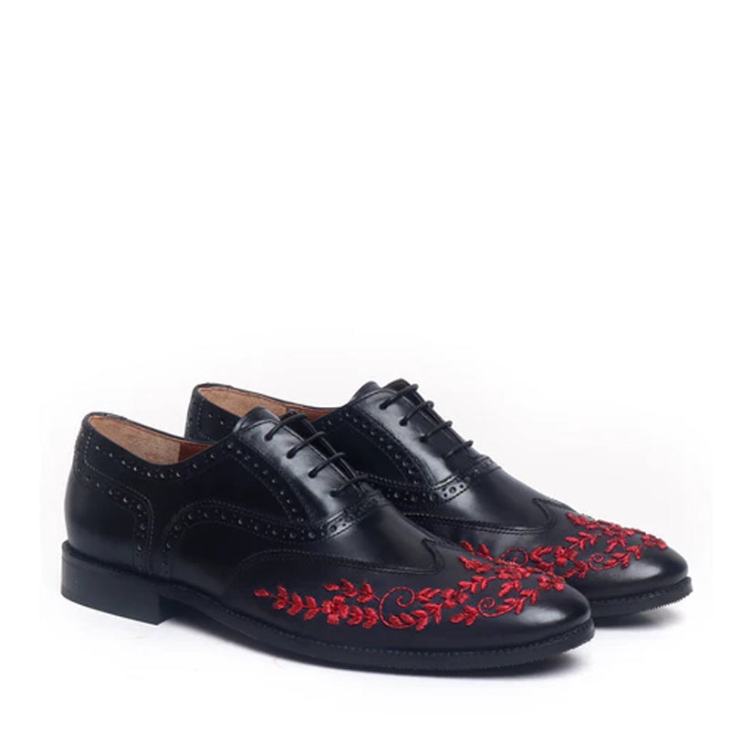 Leather Lace Up Wingtip Shoes For Men