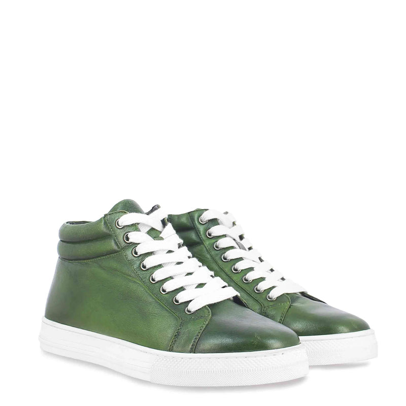 Men Lace Up Leather Handcrafted Sneakers