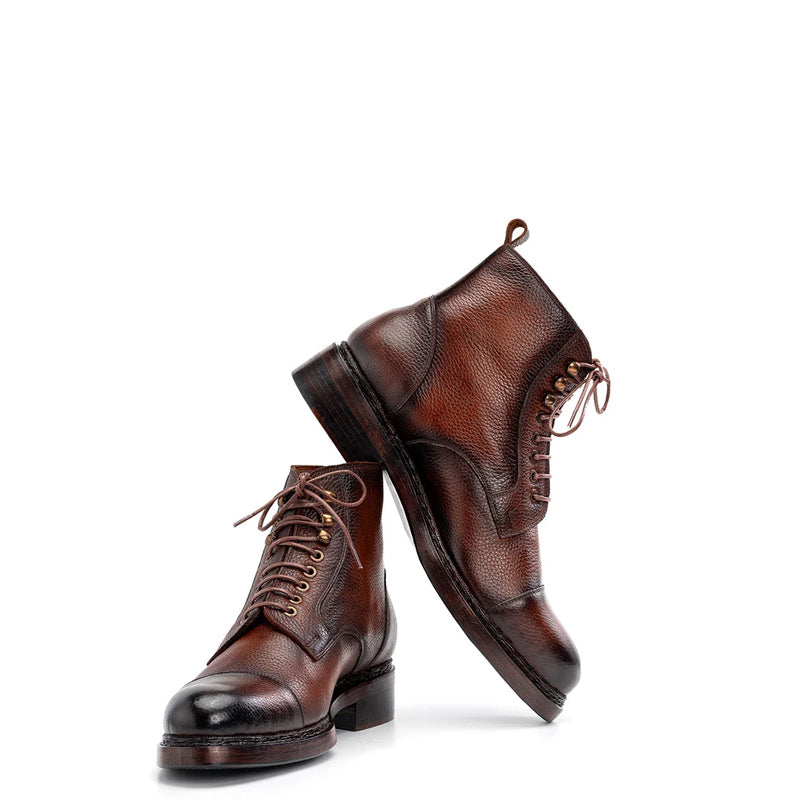 Men Custom Handmade Lace Up Leather Ankle Boots