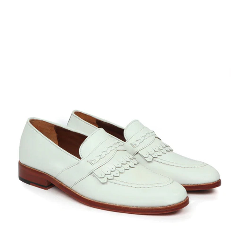 Pure Handmade Solid Leather Loafer With Fringe