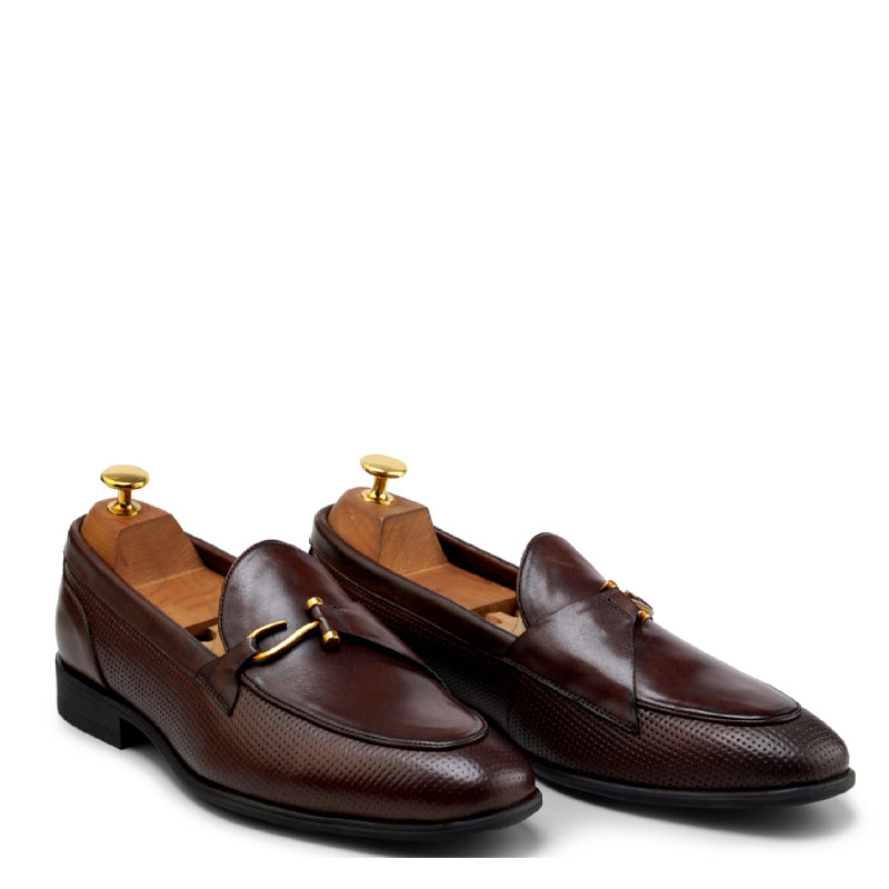 Luxury Pure Leather Black Loafer With Side Hook