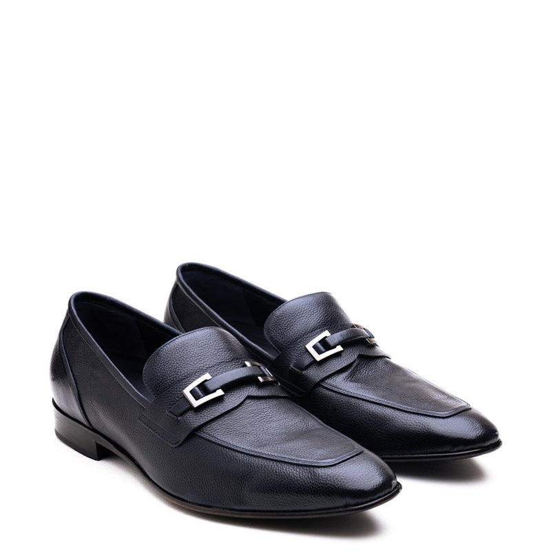 Men Solid Slip-On Trim Leather Loafer