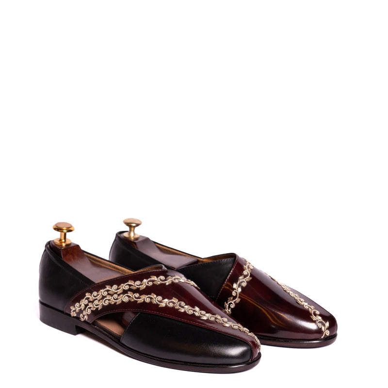 Handmade Shiny Leather Kail Peshawari Cherry Sandal