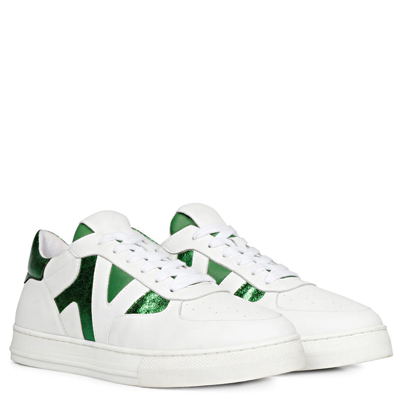 Leather Handcrafted White and Yellow Sneaker For Men