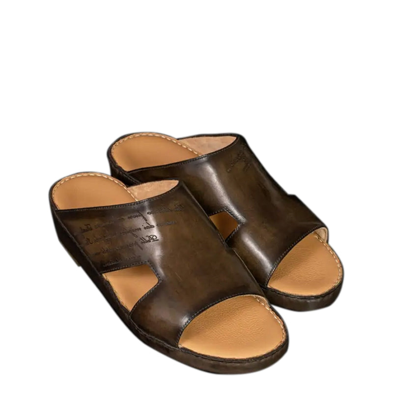 Polished Leather Comfort Arabic Black Sandal