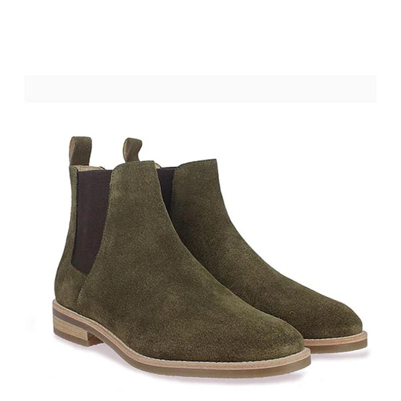Men Suede Mid Top Leather Chelsea Boot