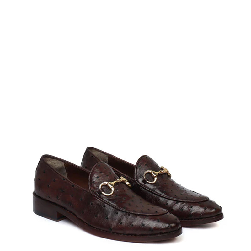 Men Solid Leather Slip On Brown Loafer Shoe