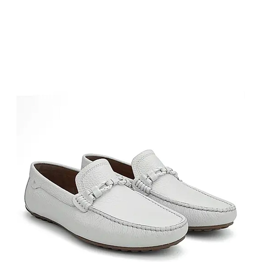 Men Textured Leather Driving Red Loafer