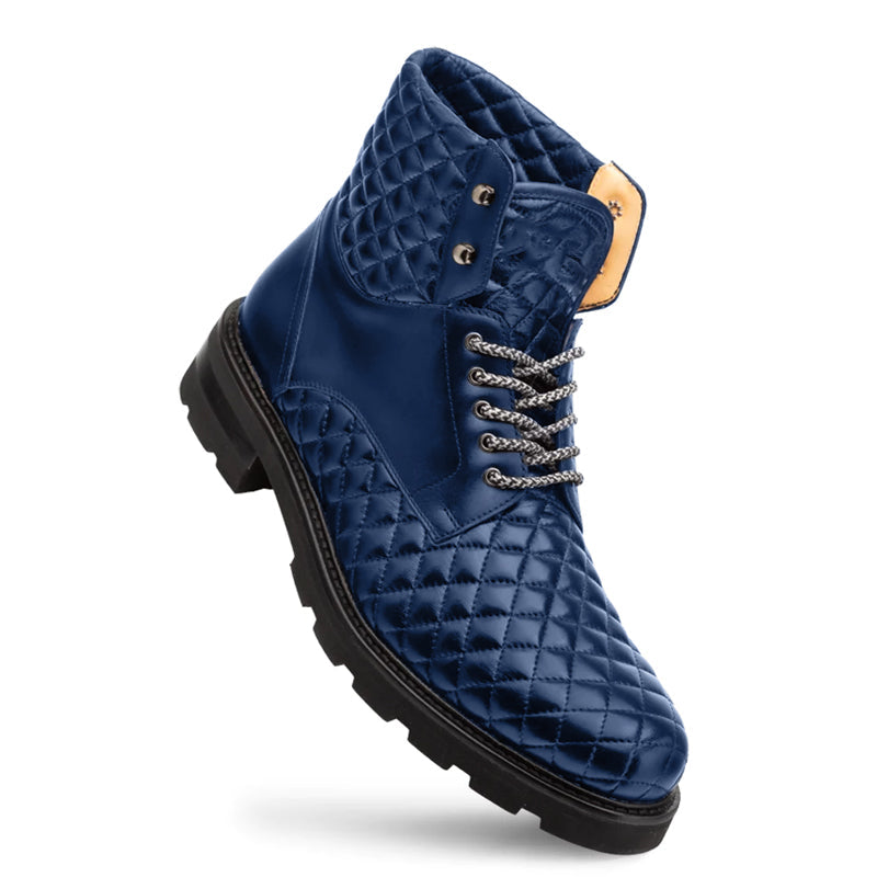 Blue Timeless Lace-Up Leather Boots