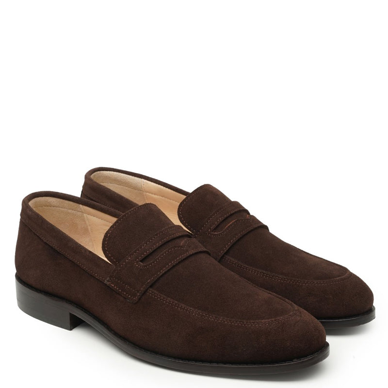 Men Suede Casual Penny Leather Green Loafer