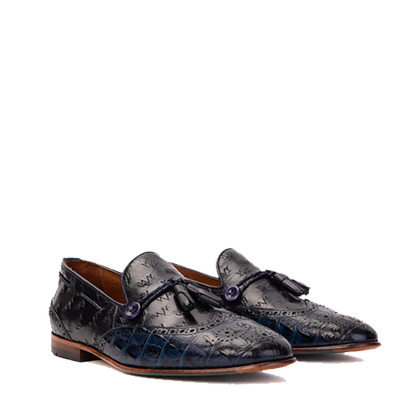 Black Leather Tassel Loafer Men Shoe