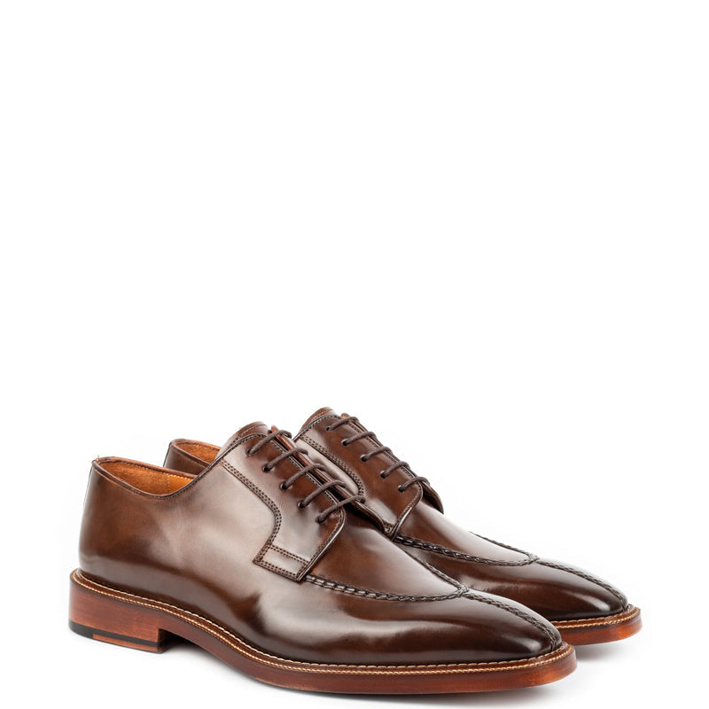 Handpainted Crust Leather Split Toe Derby Shoe