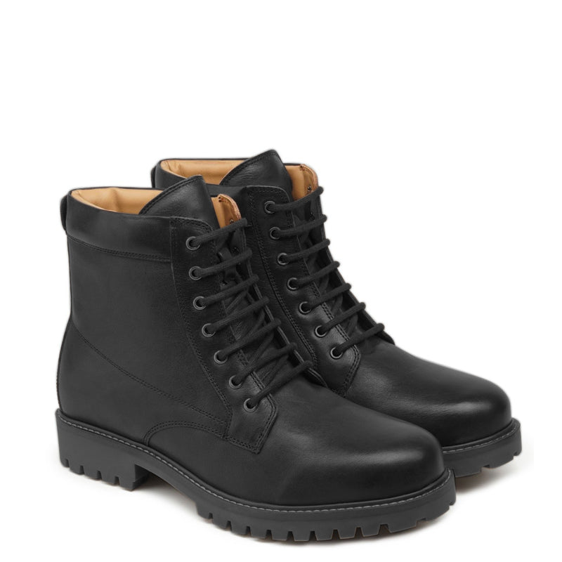 Classic Leather Lace-Up Ankle Boot