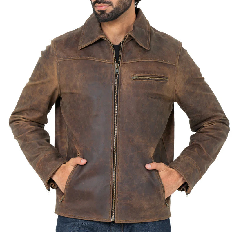 Leather Biker Jacket For Men