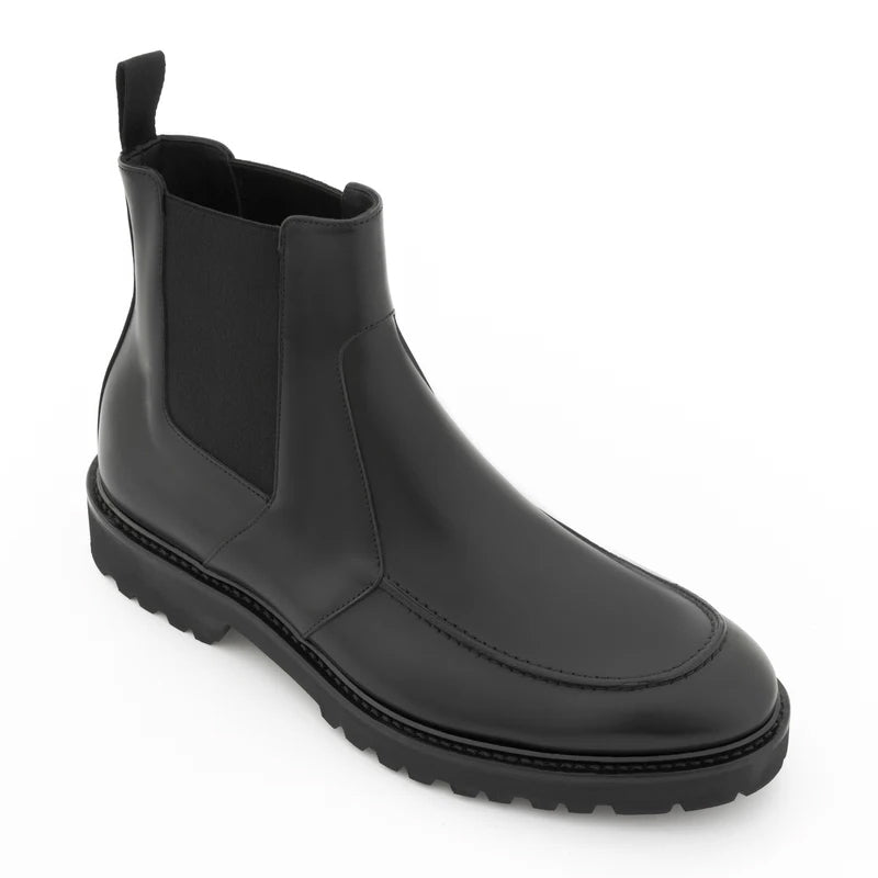 Men Handmade Classic Leather Chelsea Black Boot