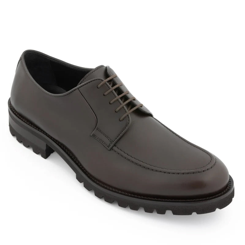 Men Classic Plain Solid Leather Derby Shoe