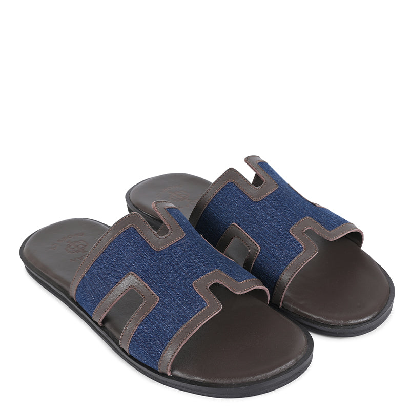 Luxury H-Style Leather Slipper For Men