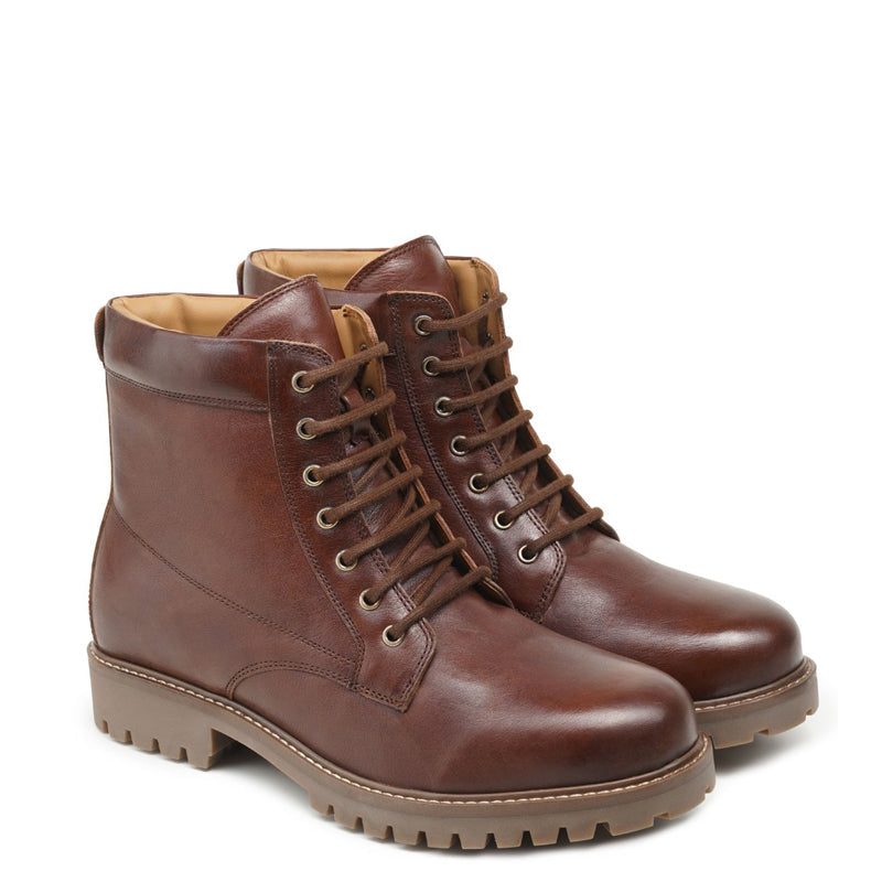 Classic Leather Lace-Up Ankle Boot