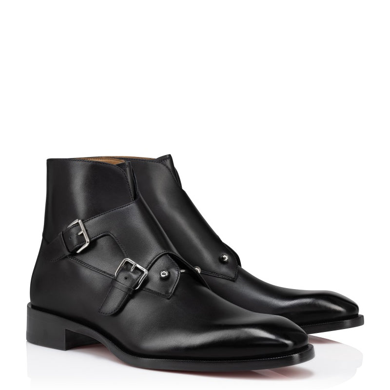 Double Monk Solid Leather High Ankle Boot