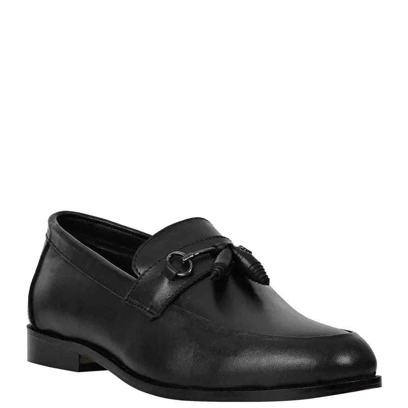 Men Polished Leather Tassel Loafer