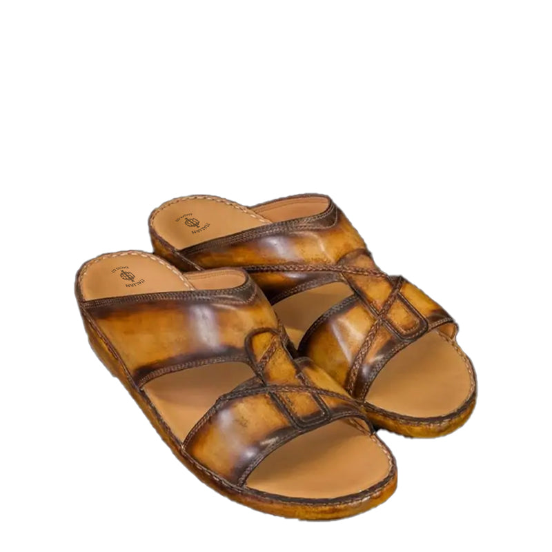 Handmade Solid Leather Comfort Arabic Blue Sandal