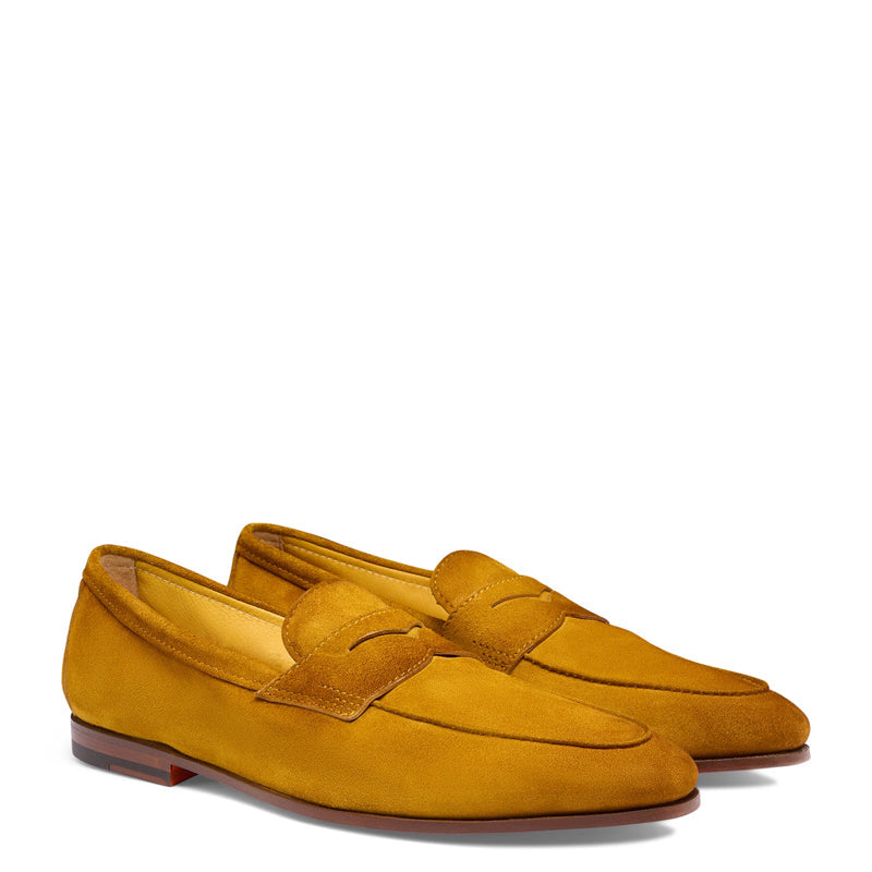 Men Nes Yellow Suede Penny Loafers N Classic Slip On