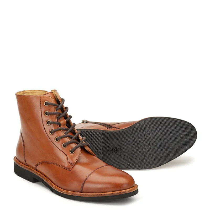 Premium Leather Lace-Up Ankle Tan Boot For Men