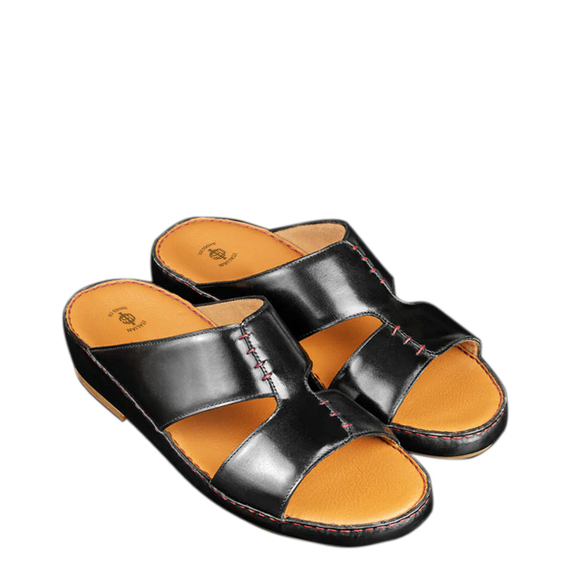 Open Toe Handmade Leather Comfort White Arabic Sandal