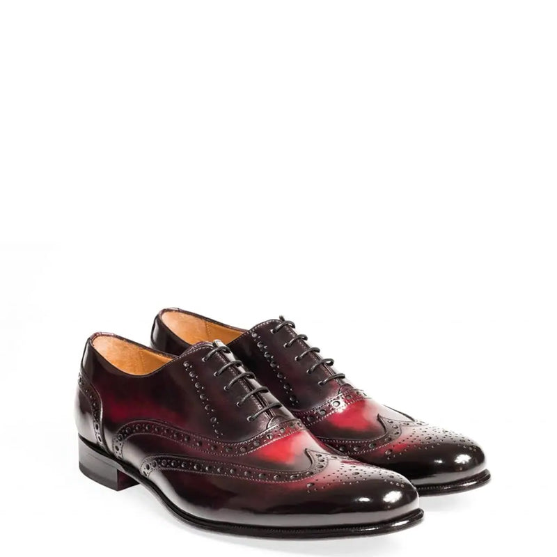 Wingtip Shiny Leather Oxford Tan / Brown Shoe