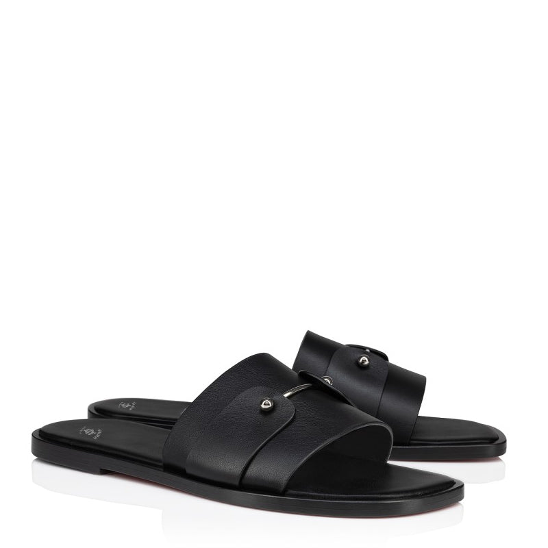 Men Slip-On Brown Leather Comfort Sandal