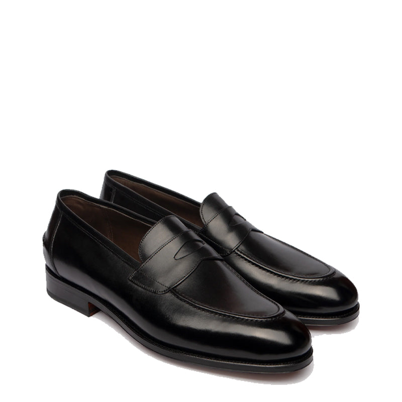 Plain Polished Leather Penny Burgundy Loafer For Men