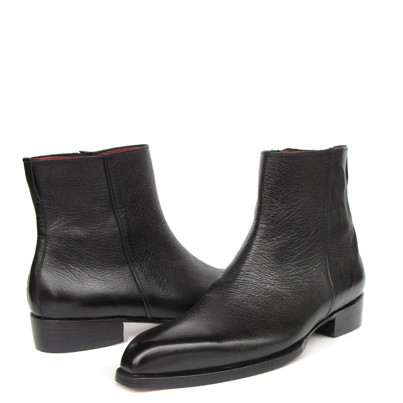 Polished Leather Handmade Side Zipper Boots