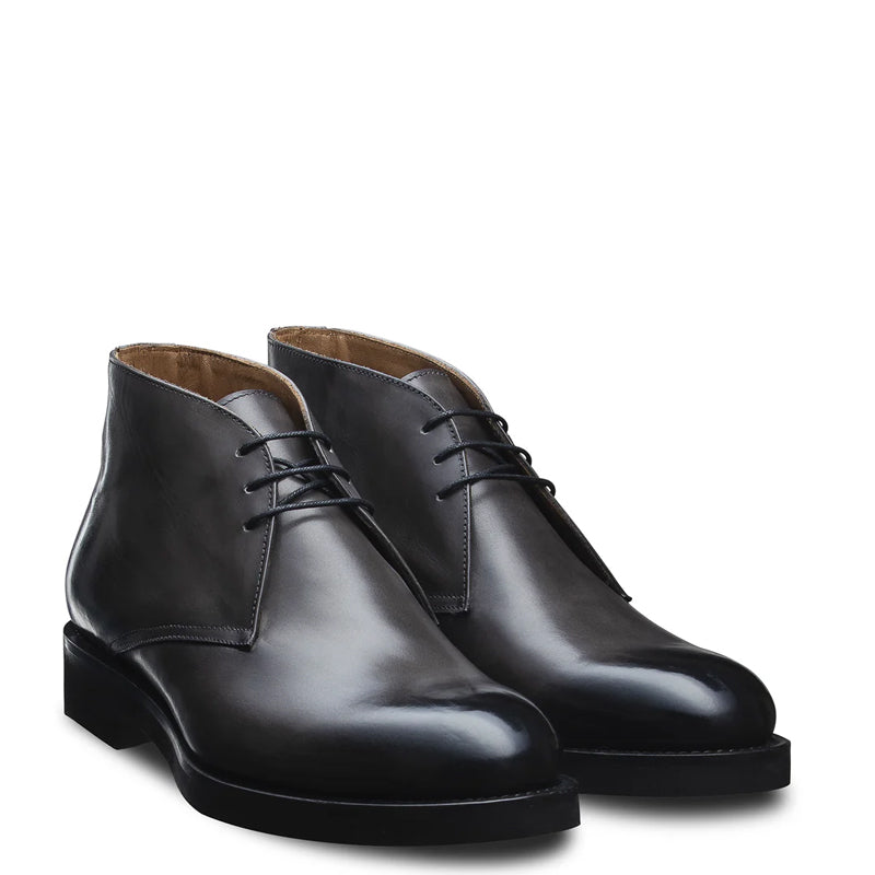 Men Classic Plain Italian Leather Chukkas Boot