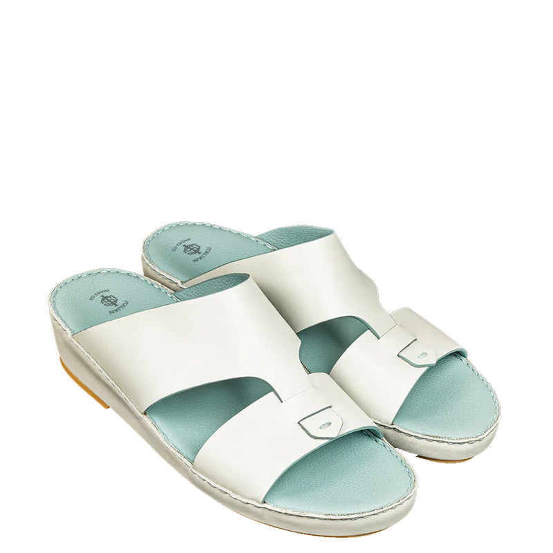 Open Toe Leather Stich Comfort Arabic Blue Sandal