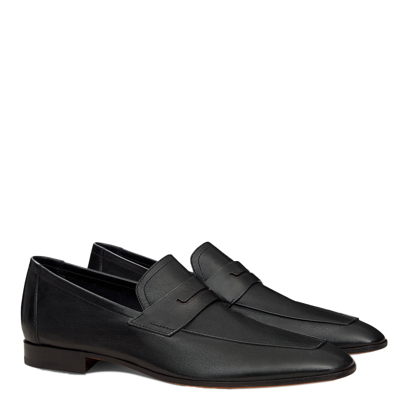 Custom Handmade Plain Leather Brown Loafer