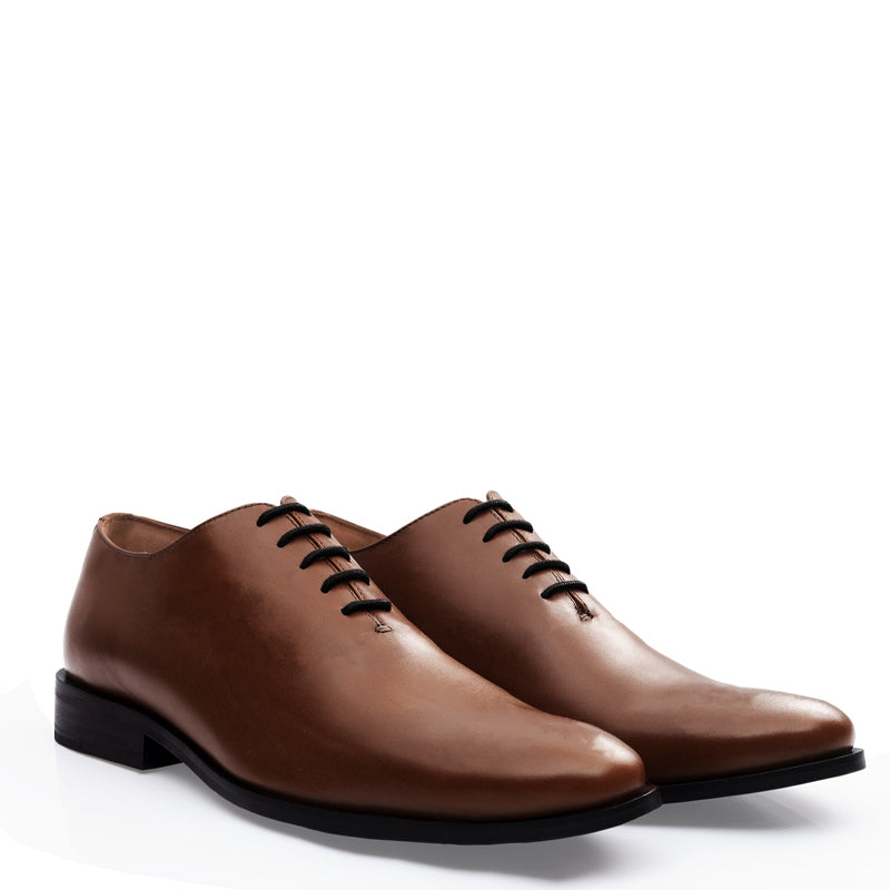 Polished Pure Leather Wholecut Oxford Shoe