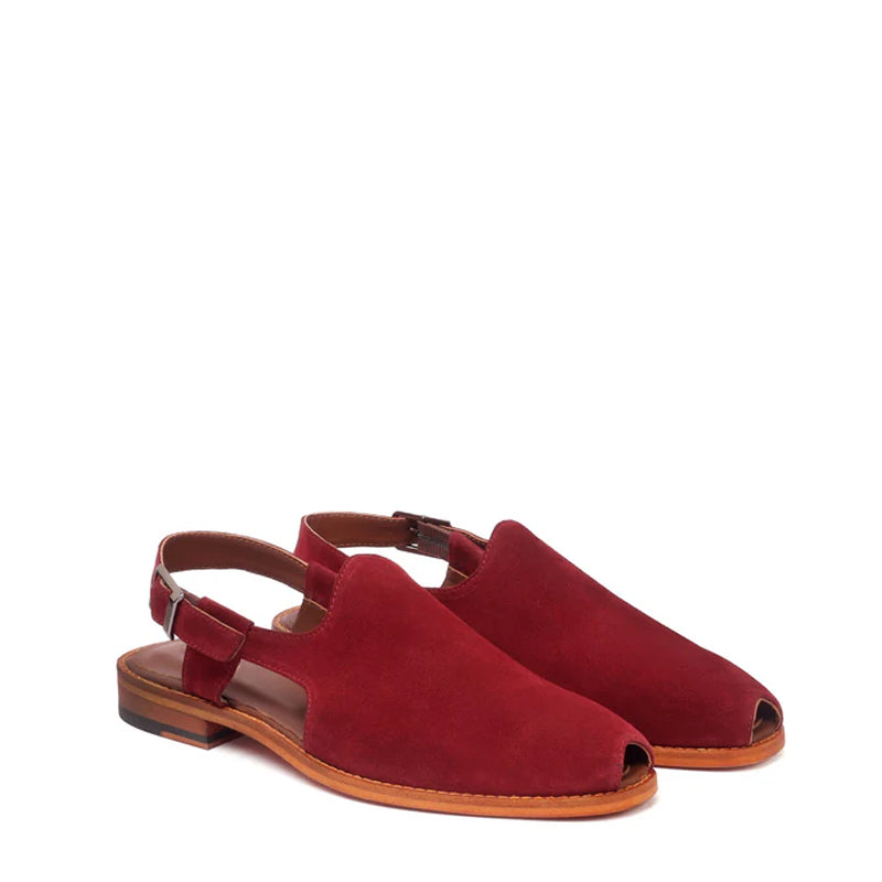 Suede Handmade Leather Peshawari Green Sandal