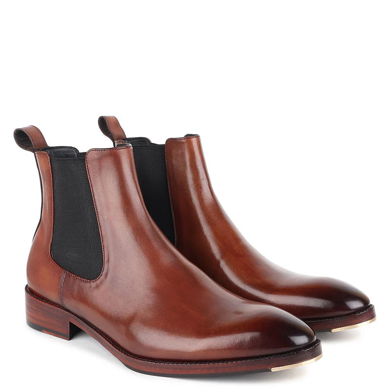 Patina Classic Leather Handmade Chelsea Boot Reddish