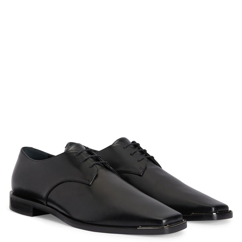 Men Polished Leather Formal Plain Derby Shoe