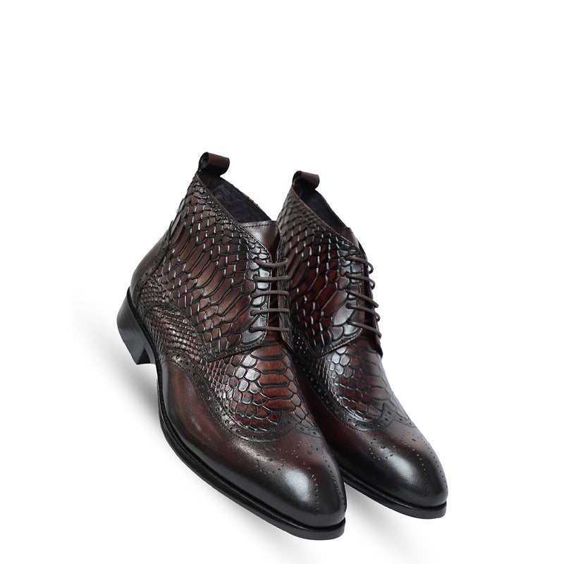 Men Croco Handmade Leather Stylish Ankle Boot