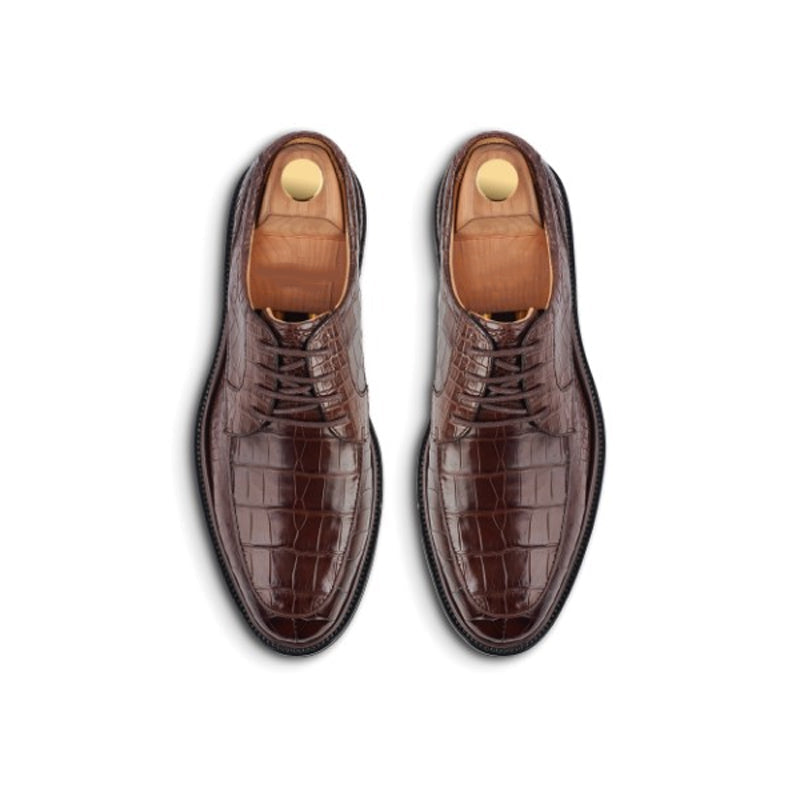 Premium Leather Textured Derby Black Shoe