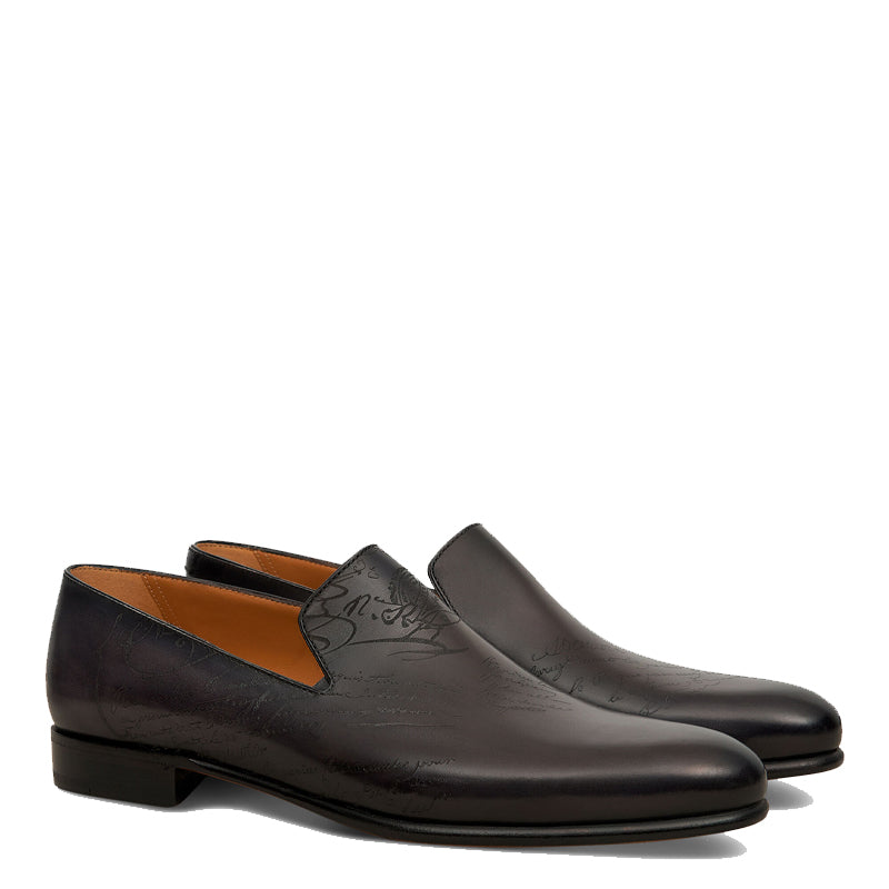 Men Solid Leather Formal Black Loafer