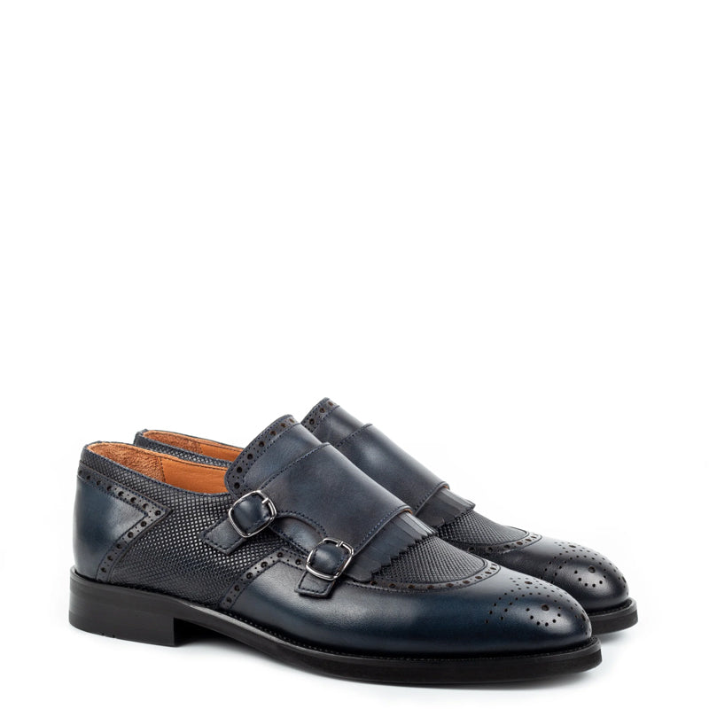 Custom Handmade Leather Double Monk Strap Shoe